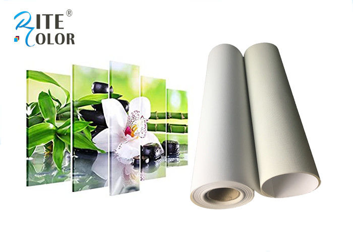 260g Roll To Roll Media Eco Solvent, Terang Putih Matte Polyester Digital Printing Canvas Roll
