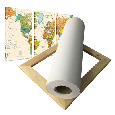 Matte Inkjet Polycotton Canvas Cetakan Format Besar Waterproof