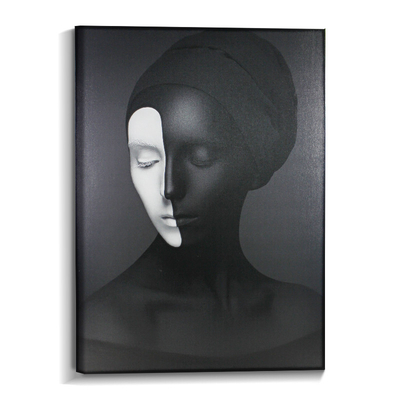 Black And White Modern Art Framed Canvas Custom Wall Art Canvas dengan ukuran yang berbeda