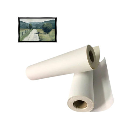 Ekosolvent dan Lateks Pencetakan Inkjet Polycotton Canvas Ringan Tekstur Permukaan Glossy 380gsm
