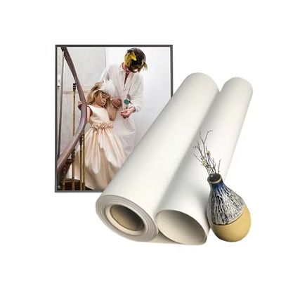 Eco-solvent Inkjet Printing 280gsm Matte Polyester Canvas Roll untuk Pencetakan Digital