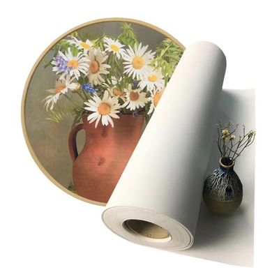 Cetakan Inkjet Format Besar 360gsm Mat 100% Pure Cotton Canvas Roll Untuk Printer Hp