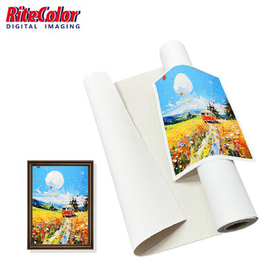 380gm Matte PolyCotton Canvas Roll dengan Waterproof Matte Surface untuk Inkjet Printing
