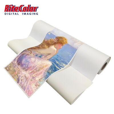 44''50''Pengeringan cepat 380gsm Matte Polycotton Canvas untuk larutan eko Latex UV Inks Ideal untuk reproduksi seni
