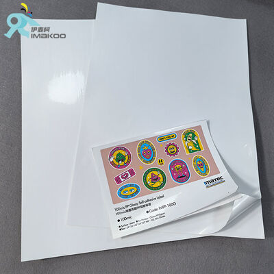 Kertas Stiker Label Polipropilena Glossy Inkjet Dapat Dicetak Tahan Air 100 mikron Stiker PP A4 A3