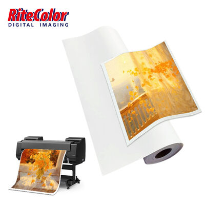 24'' 44'' Kanvas Inkjet Poliester Matte Tahan Air 260gsm Anti Retak Cepat Kering Gulungan Kanvas Berbasis Air