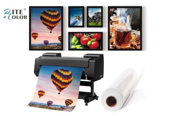 Inkjet 240gsm RC Kertas Foto Glossy Gulungan Format Besar untuk Tinta Pewarna Pigmen