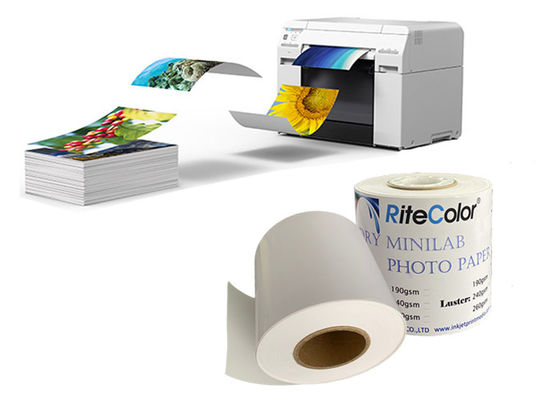 Gulungan Kertas Foto Minilab RC Glossy Kering Instan Untuk Fuji DX100 Epson