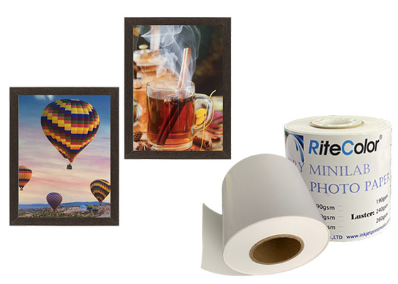 Kertas Foto Kilau Minilab Kering Instan Dilapisi Resin Untuk Printer Inkjet Fuji Epson