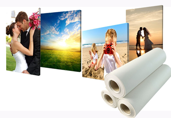 Matte Blank Membentang Poly Cotton Canvas Roll Untuk Pencetakan Inkjet Digital